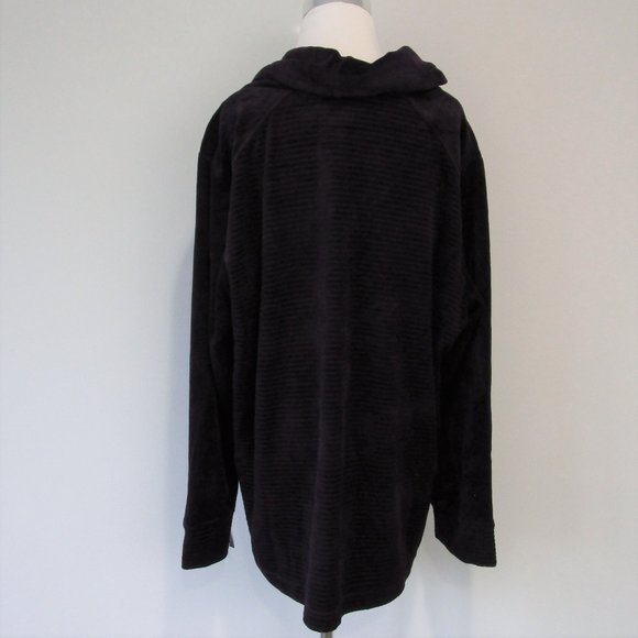 NWT Purple Velour Ribbed Cowl Neck Top Sweater - Picture 7 of 10